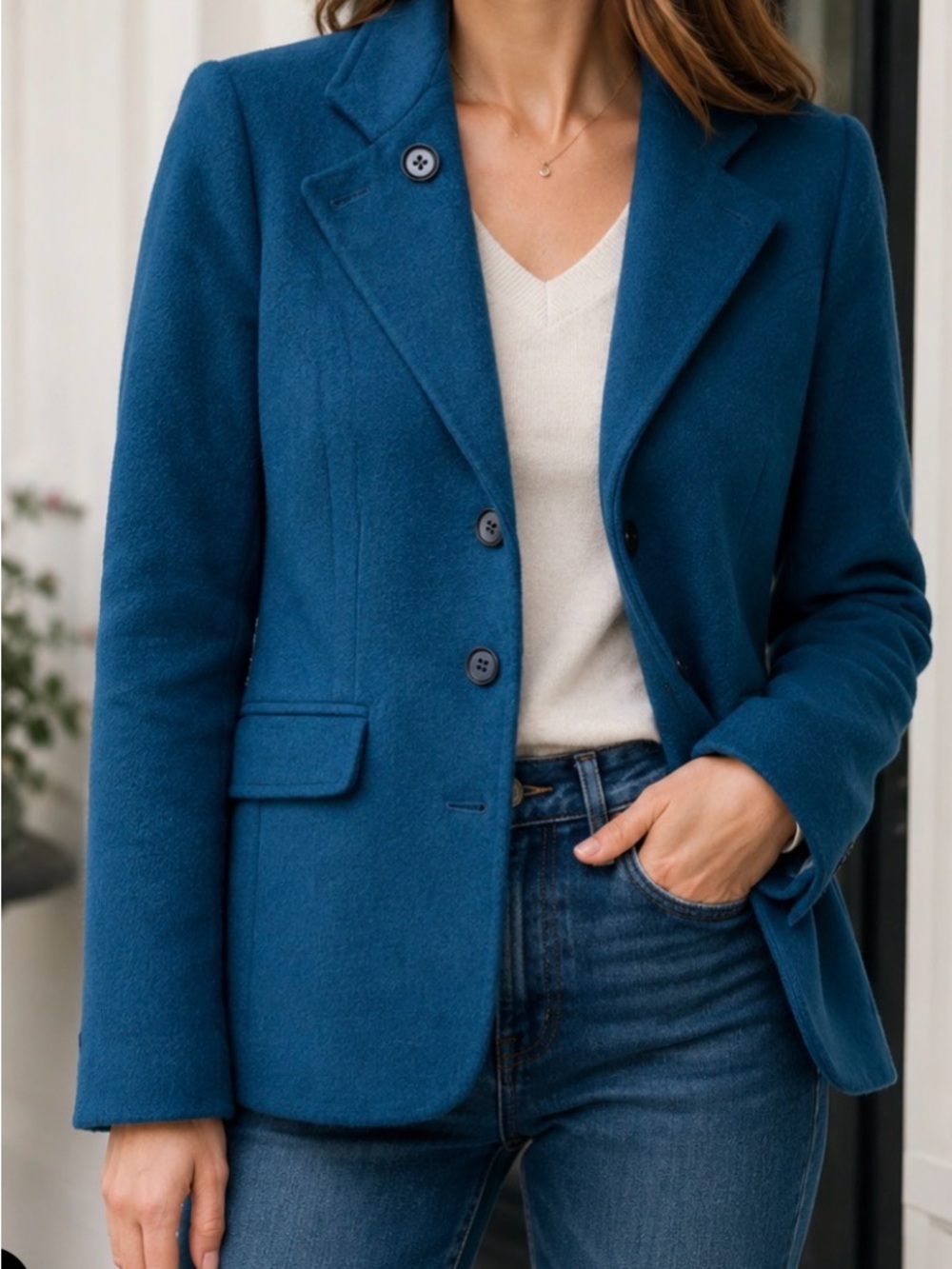 Peruvian Connection BLAZER Baby Alpaca Wool Blend Size 4 Lined Pockets